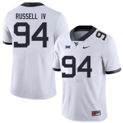 Men's West Virginia Mountaineers NCAA #94 Hammond Russell IV White Authentic Nike Stitched College Football Jersey PG15A34WD